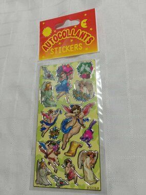 Set of 4 pages of vintage angel stickers